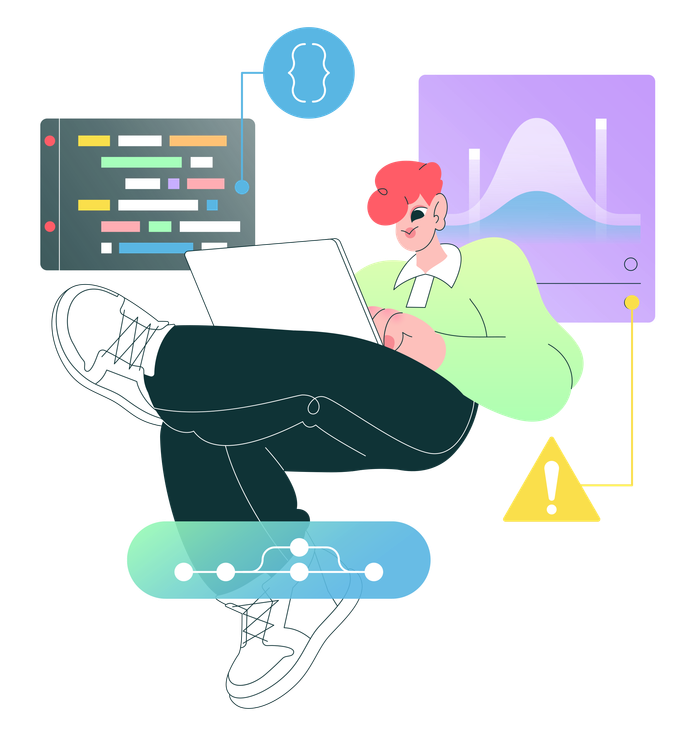 Software developer working on a laptop